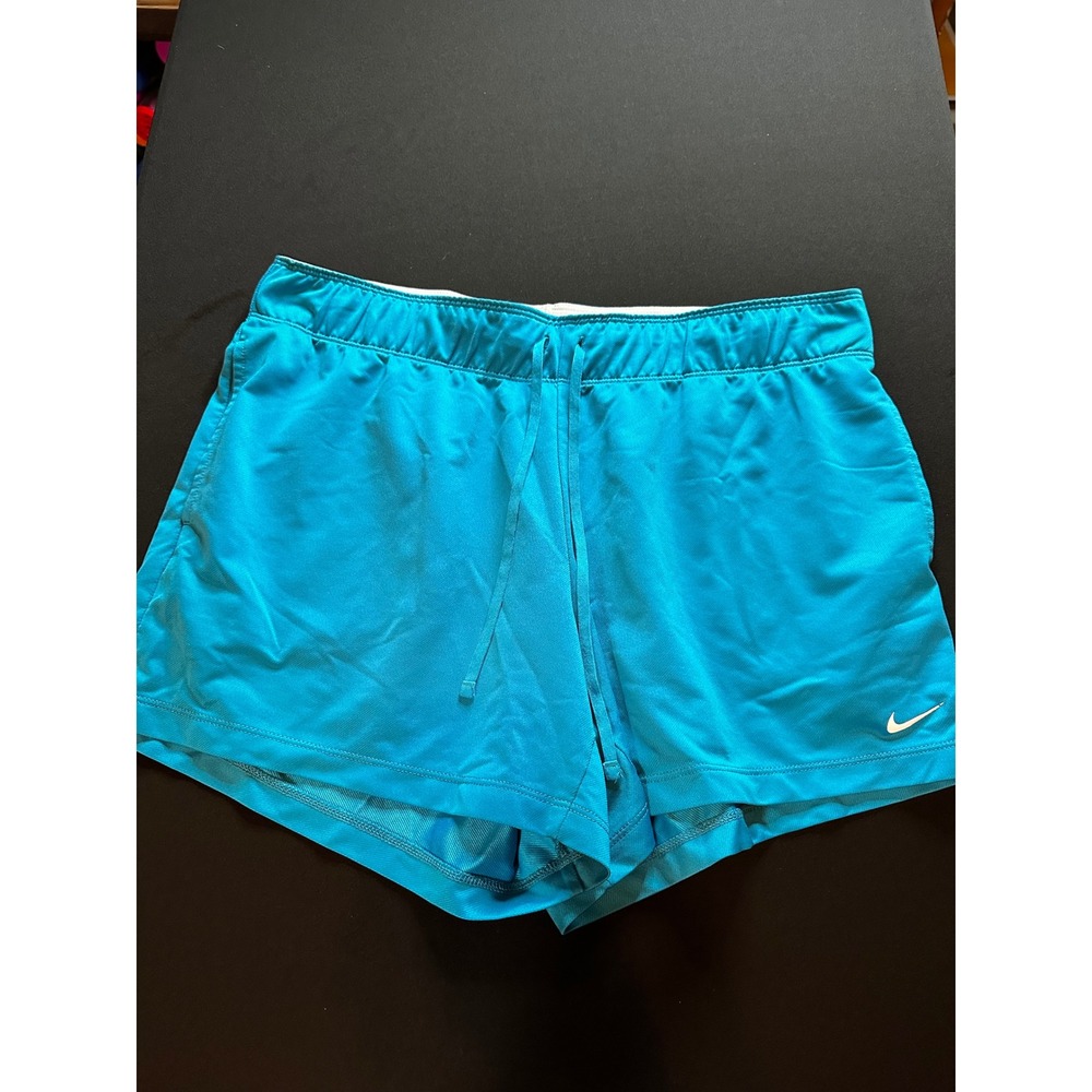 Nike Dri-FIT Womens Turquoise Blue Athletic Running Training Shorts Size M